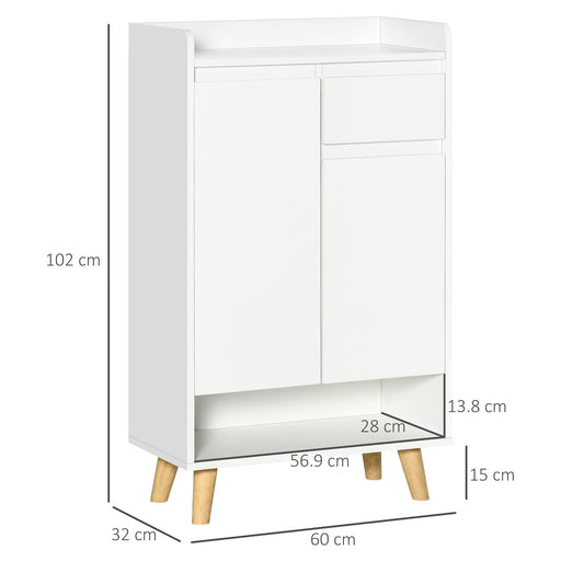 HOMCOM Storage Cabinet 838-254V00WT Particleboard, Pine Wood