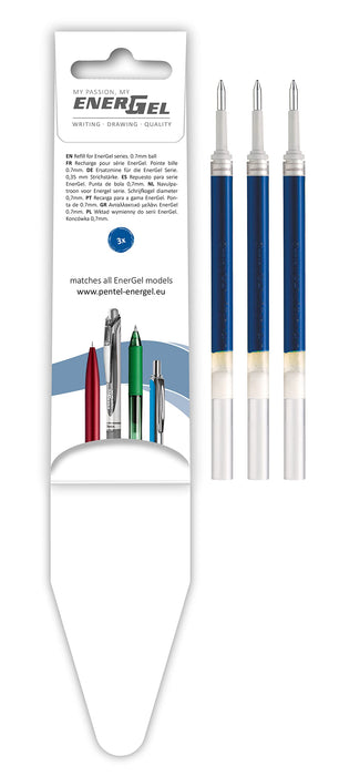 Pentel EnerGel Roller Refill 0.4 mm Blue LR7-3C Set of 3