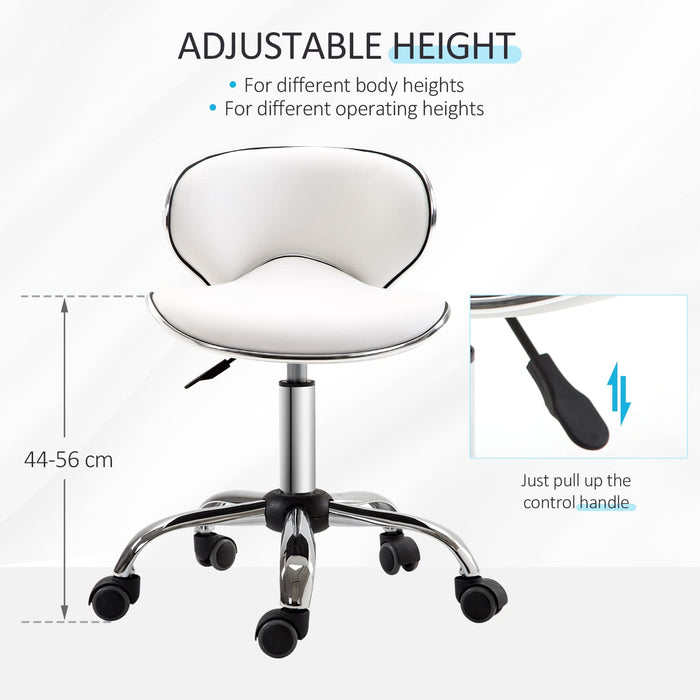 HOMCOM Office Chair White PU, Sponge 921-076