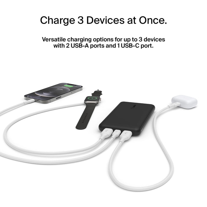 Belkin BoostCharge 10K USB-A USB-C 15W Power Bank Rose Black