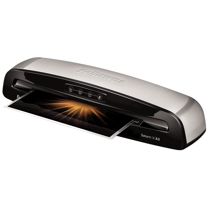 Fellowes Saturn Saturn 3i 53.2 x 14.6 x 10.5 cm A3 Laminator 300 mm/min. 1 min warm-up period 125 Microns