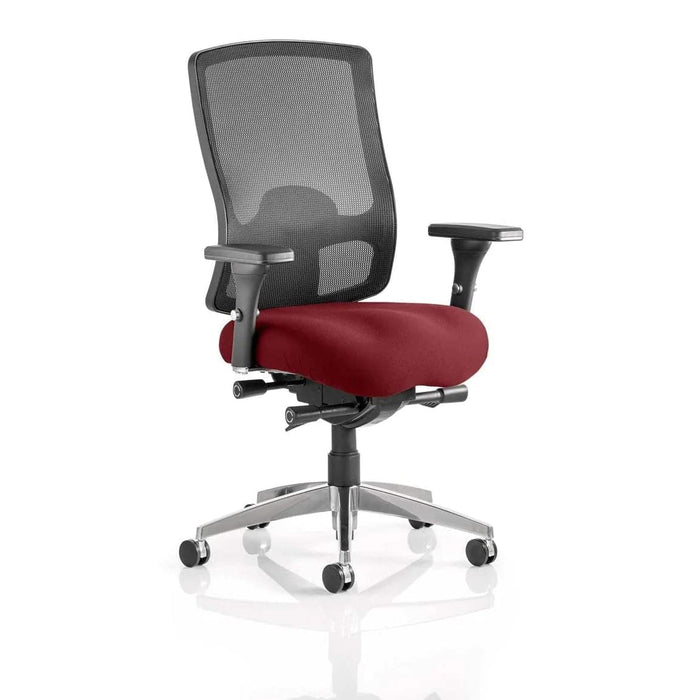 Dynamic Synchro Tilt Task Operator Chair Height Adjustable Arms Regent Black Back, Ginseng Chilli Seat Without Headrest High Back