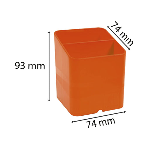 Exacompta Pen Pot 67788D Classic Polysterene 93 x 74 x 74 mm Tangerine Pack of 10