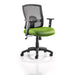 Dynamic Basic Tilt Task Operator Chair Height Adjustable Arms Portland Black Back, Myrrh Green Seat Without Headrest Medium Back