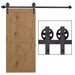 HOMCOM Sliding Barn Door Steel Brown