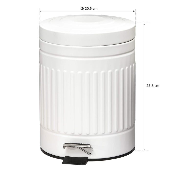 HOMCOM Bin Steel White 20.5 x 25.8 cm