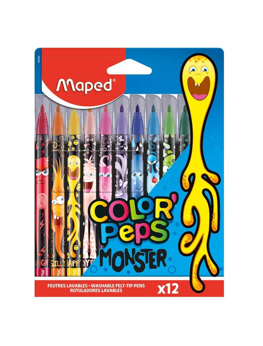 Maped Felt Tip Color Peps Monster Pens Pack of 12