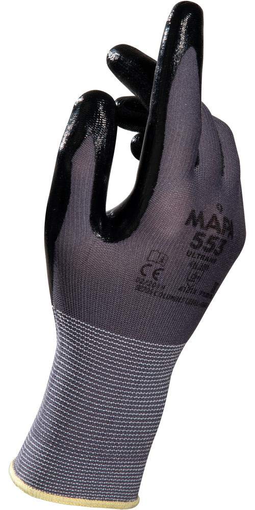 Mapa Professional Ultrane 553 Non-Disposable Handling Gloves Nitrile Size 7 Grey