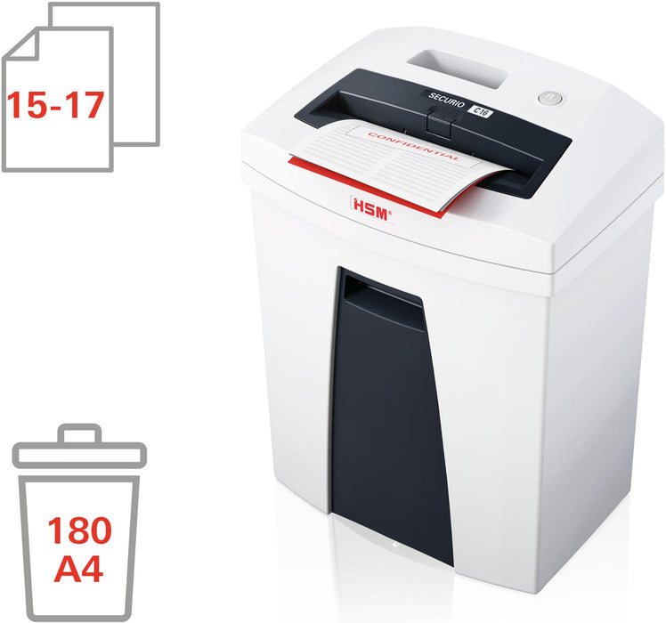 HSM SECURIO C16 Strip-Cut Shredder Security Level P-2 15-17 Sheets