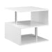 Homcom Coffee Table Organizer with 2 Drawers White 500 x 500 x 500 mm