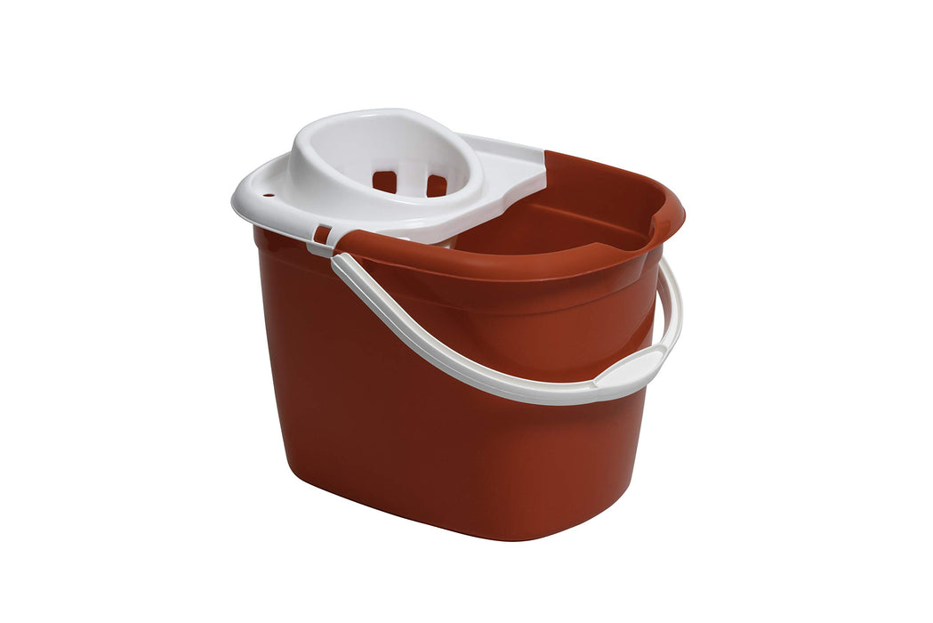 Purely Smile Mop Bucket and Wringer Plastic 12 L Red