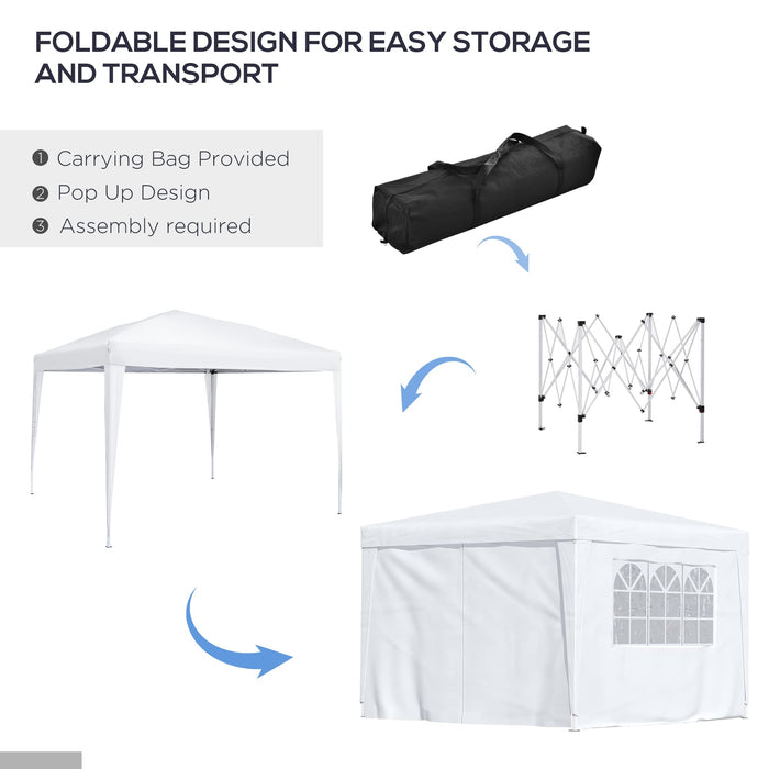 OutSunny Pop Up Gazebo Outdoors Water proof White 3000 x 3000 mm