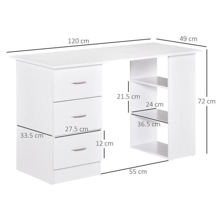 HOMCOM Desk White 490 x 720 mm