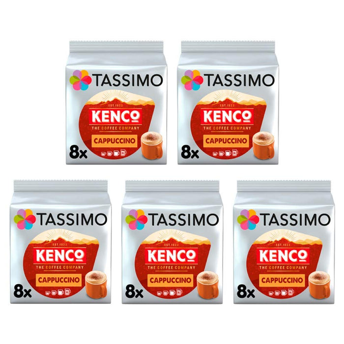 TASSIMO Cappuccino Coffee Pods Pack of 8 + 8 Concentrated Milk Cups