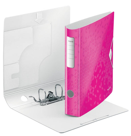 Leitz 180° Active WOW Lever Arch File A4 60 mm Pink 2 ring 1107 Polyfoam Portrait Pack of 5