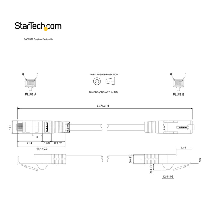 StarTech.com 50ft CAT6 Gigabit Ethernet RJ45 UTP Patch Cable White ETL Verified