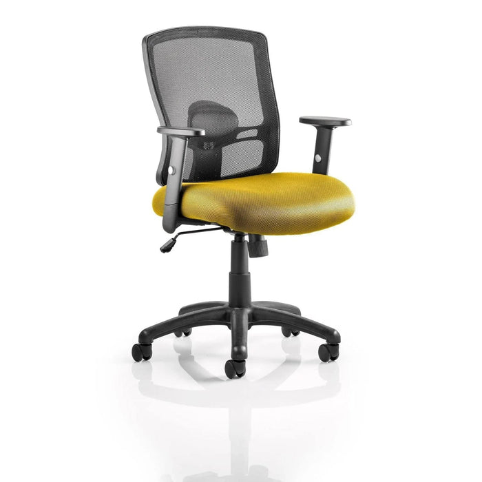 Dynamic Basic Tilt Task Operator Chair Height Adjustable Arms Portland Senna Yellow Seat Without Headrest Medium Back