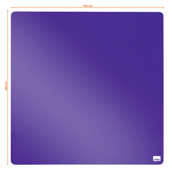 Nobo Mini Wall Mountable Magnetic Whiteboard Tile 1903897 Lacquered Steel Frameless 360 mm x 360 mm Purple