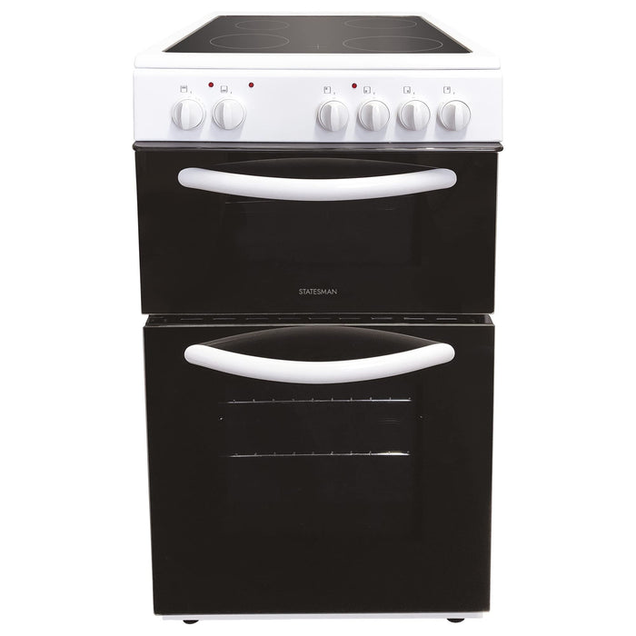 Statesman Double Oven EDC50B Electric Cooker Self-Clean ETC Enamel Metal Black