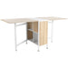 HOMCOM Foldable Dining Table with Storage Shelves Oak and White 1,690 x 620 x 750 mm