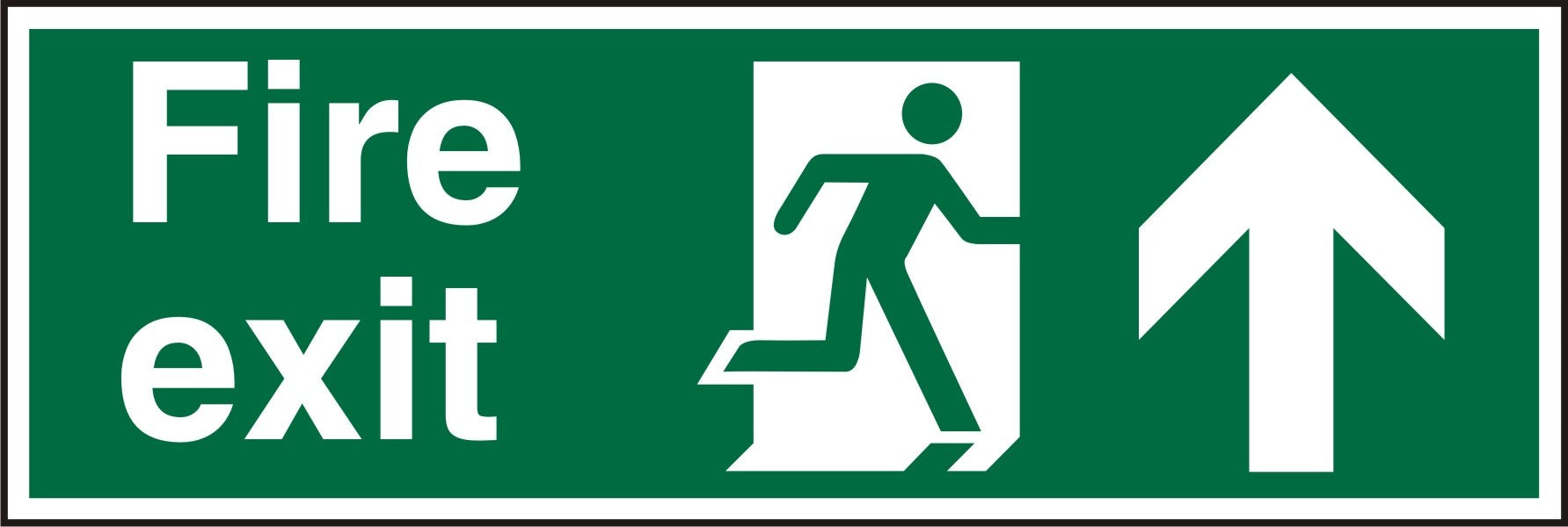 Fire Exit Sign with Up Arrow Plastic 15 x 45 cm