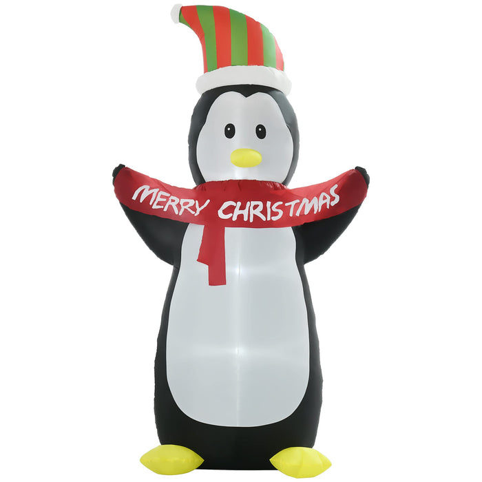 HOMCOM Christmas Penguin Inflatable Multicolour 75 x 243 cm