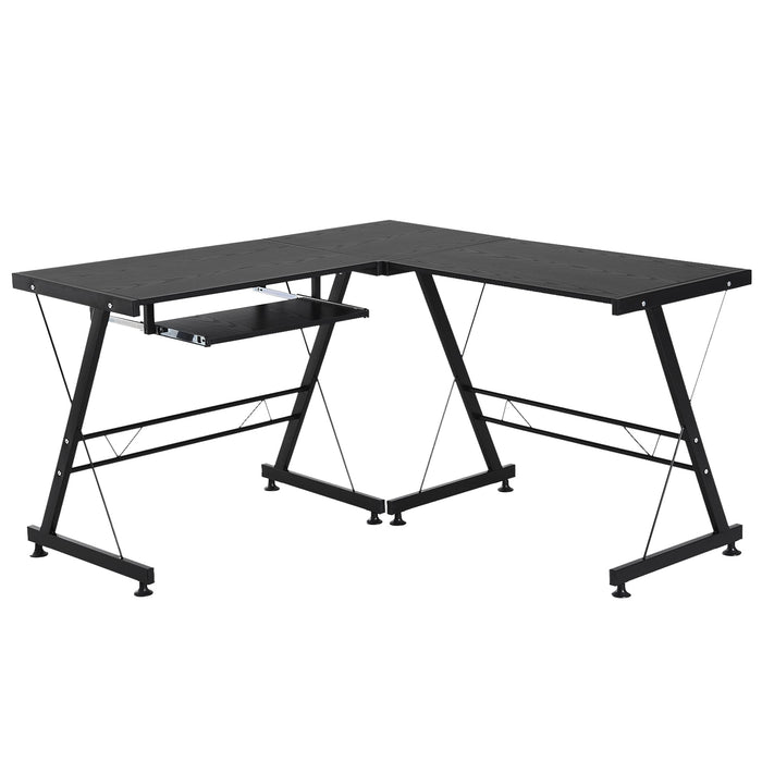 HOMCOM L-shape Computer Desk Black 1,300 x 7,350 mm