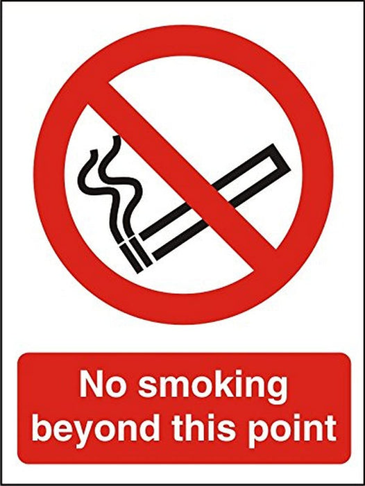 Prohibition Sign No Smoking Beyond this Point A4 Plastic 14.8 x 21 cm