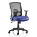 Dynamic Basic Tilt Task Operator Chair Height Adjustable Arms Portland Black Back, Stevia Blue Seat Without Headrest Medium Back