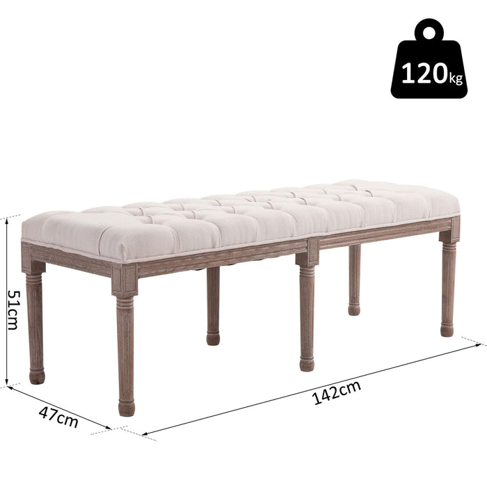 HOMCOM Bed End Side Chaise Lounge Sofa Stool Padded Beige