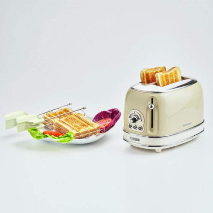 Ariete Toaster 2 Slices Stainless Steel Vintage 810W Beige