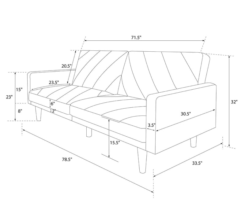 DOREL HOME 2110229UK Sofa Beds 1,994 (W) x 813 (D) x 851 (H) mm