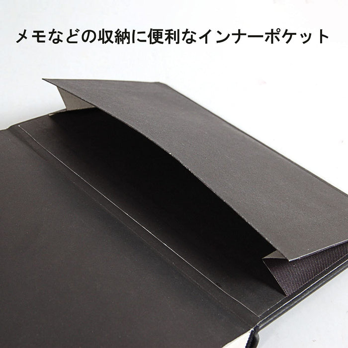 Rhodia Notebook 118609C A5 Ruled Casebound Side Bound Faux Leather Soft Cover Black 96 Pages 48 Sheets