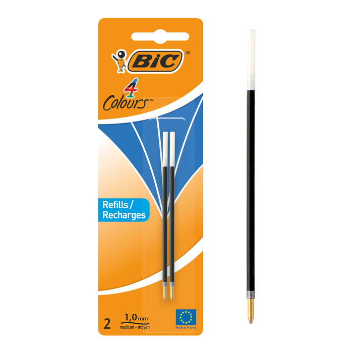 BIC Ballpoint Pen Refill 4 Colours 0.4 mm Blue Pack of 2