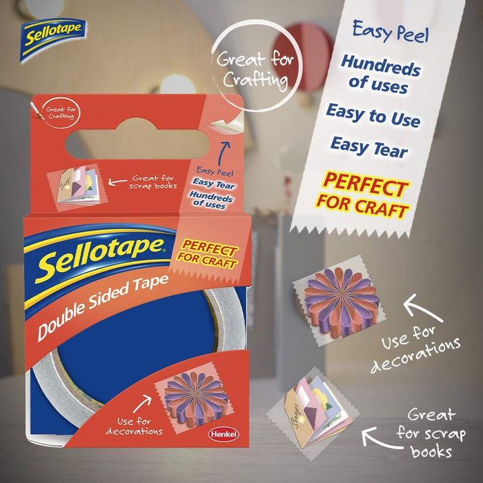 Sellotape Double Sided Tape 12mm x 33m White