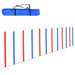 PawHut Pet Agility Set 12x Steel Stakes, 2x Spikes, 1x String. Blue, Red