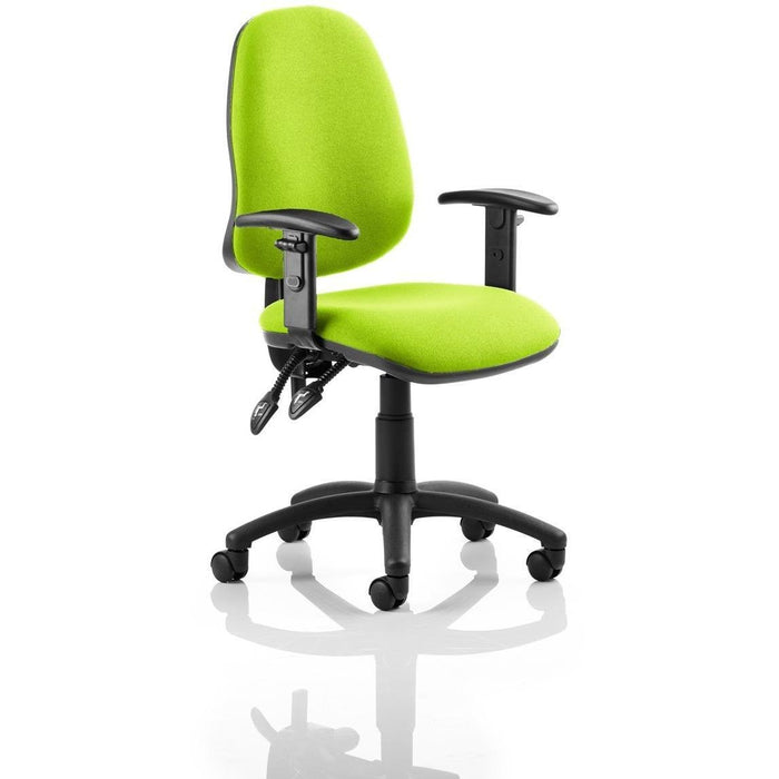 Dynamic Tilt & Lock Task Operator Chair Height Adjustable Arms Eclipse Plus II Myrrh Green Seat High Back