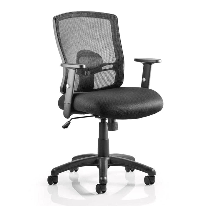 Dynamic Basic Tilt Task Operator Chair Height Adjustable Arms Portland Black Back, Tansy Purple Seat Without Headrest Medium Back