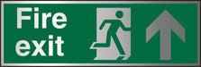 Fire Exit Sign Up Arrow Aluminium 10 x 30 cm