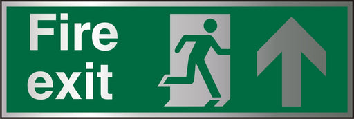 Fire Exit Sign Up Arrow Aluminium 10 x 30 cm