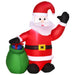 HOMCOM Christmas Santa Claus Inflatable Black 45 x 120 cm