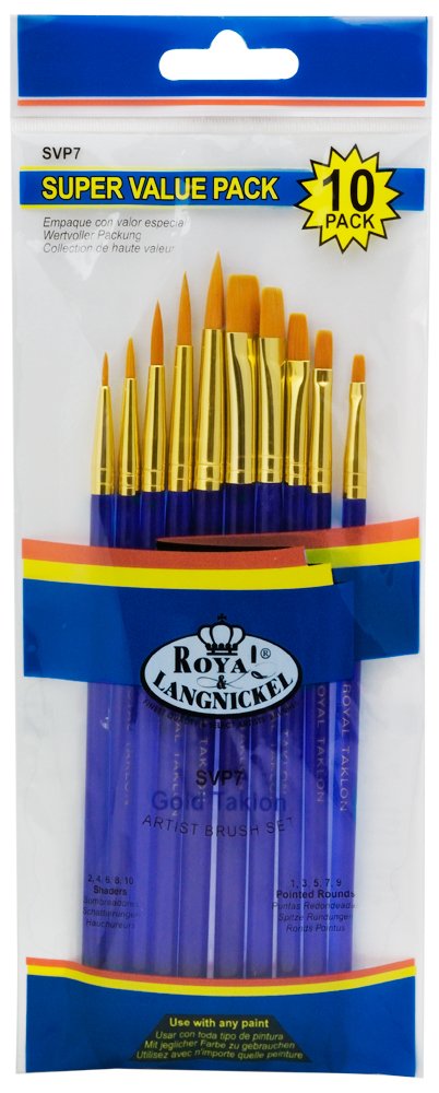 Royal & Langnickel Paint Brushes SVP7 Blue 3.279 x 3.279 x 1.481 cm Pack of 10