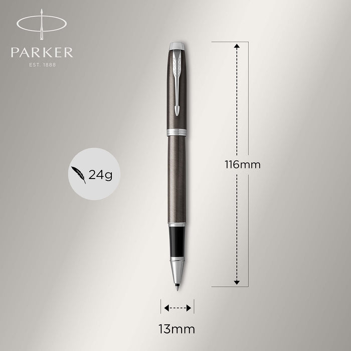 Parker IM Rollerball Pen Dark Espresso Barrel with Chrome Trim Fine Black