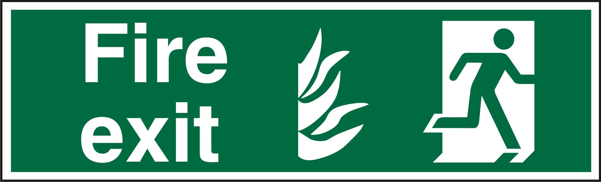 Fire Exit Sign with Right Arrow Self Adhesive Plastic 20 x 60 cm