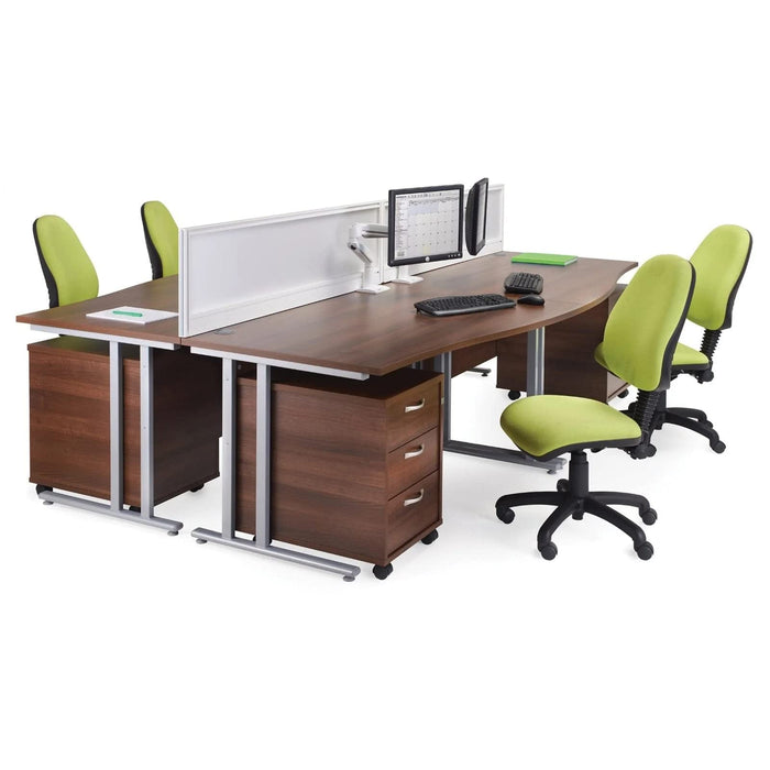 Dams International Left Hand Ergonomic Desk MC16ELSB 1,600 x 1,200 x 725 x 800 - 990 mm