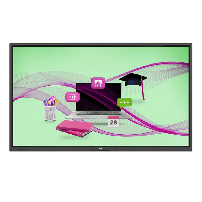 Philips Signage Solutions E-Line 86 Inch 3840 x 2160 Pixels 4K Ultra HD Multi-Touch DVI HDMI USB Android 10 Interactive Display