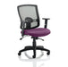 Dynamic Basic Tilt Task Operator Chair Height Adjustable Arms Portland II Black Back, Tansy Purple Seat Without Headrest Medium Back