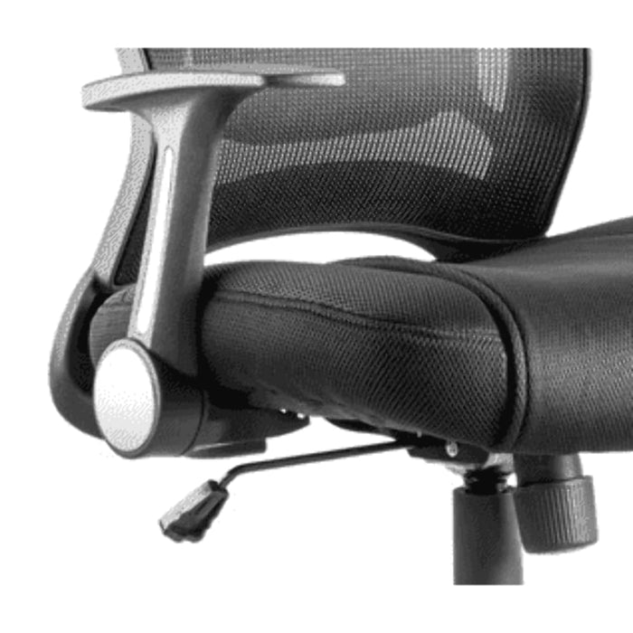 Dynamic Tilt & Lock Task Operator Chair Folding Arms Zeus Black Back, Tabasco Red Seat, Black Frame Without Headrest Medium Back