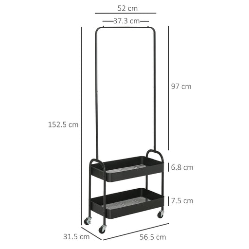 HOMCOM Clothing Rack Black