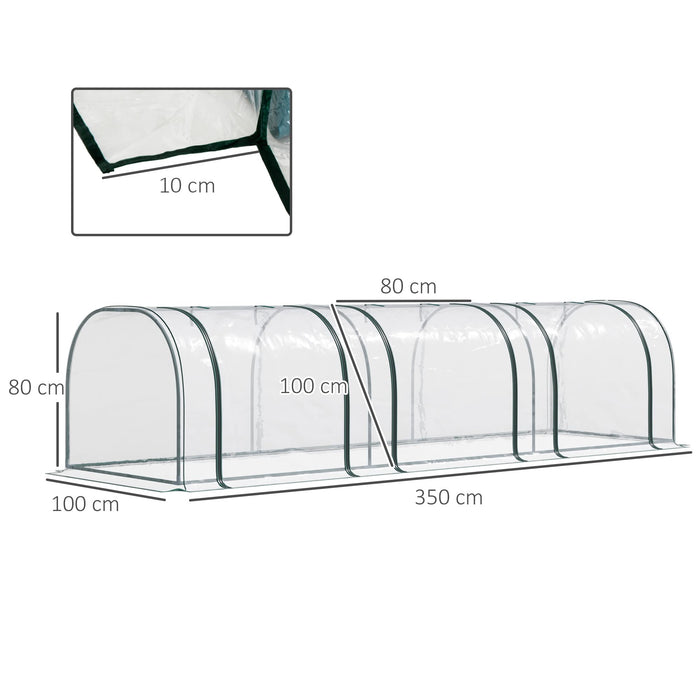 OutSunny Greenhouse Outdoors Waterproof Transparent 1000 mm x 3500 mm x 800 mm